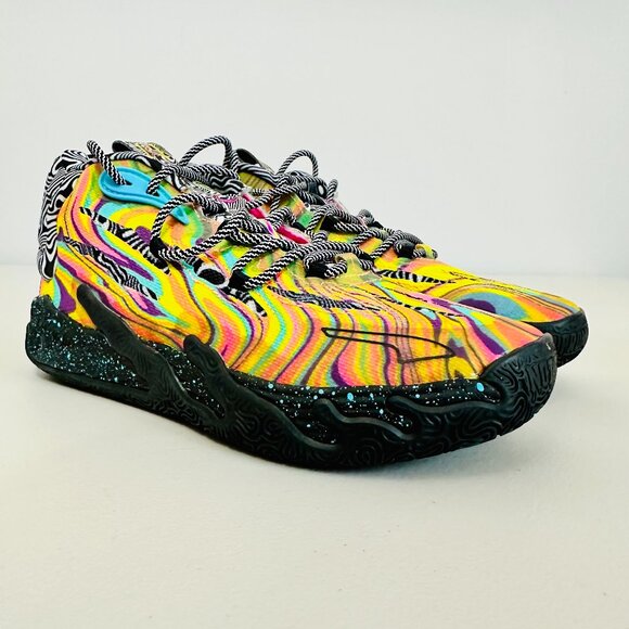NEW PUMA M.E.L.O. MB.03 GS DEXTER\'S LABORATORY MULTICOLOR BASKETBALL SHOES 6.5